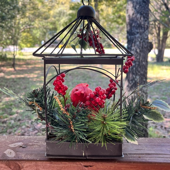 Vintage Handmade Birdcage Decor Hangable Cardinal Holiday/Everyday Decor - Picture 4 of 8